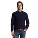 Men's Embroidered Pony Pullover Sweater – Soft Wool-Blend, Round Neck, Long Sleeve (S-XXXL, Off-White/Black/Dark Blue/Greyish/Orange)_viptrois.com