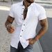 Men's Clothing Short Sleeved Shirt Leisure Solid Color Youth Trend Sports Thin Section Shirt_viptrois.com