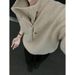 Cross-Border Irregular Button Design High Neck Sweater Men Korean Style Trendy Brand Cool Lazy Oversize Knitwear_viptrois.com