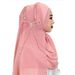 Women's Hijab Bow Beaded Ornament Headscarf Shawl Pearl Chiffon Hat Scarf Wrap Women's Headscarf_viptrois.com