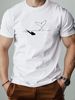 T-shirt Uomo 180g In Cotone 100% Con Stampa Subacqueo Minimal, Girocollo Traspirante E Confortevole, Maglietta Casual Estiva_viptrois.com
