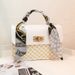 Women's Printed Square Crossbody Bag - Small Shoulder Purse With Chain Strap For Women_viptrois.com