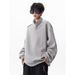 Half Button Design High Neck Hoodie Trendy New Style Fashion Design Versatile Loose Top_viptrois.com
