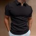 New Polo Shirt High Elasticity V-neck Striped Short Sleeved Men's T-shirt_viptrois.com