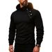 Autumn European And American Men's Solid Color Pullover Sweatshirt Button Half Zip Splicing Hoodie Sweatshirt_viptrois.com