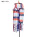 Unisex Autumn-winter thickened loop yarn coarse fringe colorful plaid braid scarf women's shawl_viptrois.com