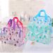 Storage Bags PVC Finishing Floral Transparent Toiletry Bag Outdoor Travel Portable Storage Toiletry Bag Waterproof Large Capacity Storage Bag_viptrois.com