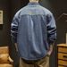 Men's Clothing Trendy Spring Denim Shirt Long Sleeve Loose Gray Workwear Casual Shirt Retro Jacket_viptrois.com
