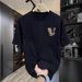 Men's Clothing Short Sleeved Ins Pure Cotton Summer New Men's Printed T Shirt Trendy Men And Women All Match Round Neck T Shirt Men_viptrois.com