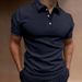 Summer New Men's Polo Shirt Short Sleeve Button T-Shirt Top_viptrois.com