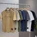 Men's Clothing Summer Pure Cotton Three Dimensional Letter Short Sleeved Textured T Shirt Men's Handsome Loose Bottoming Shirt Steel Print Trendy Half_viptrois.com
