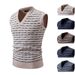 Knitted Vest For Men, New Autumn And Winter Vest, Youth Simple Casual Striped Jacquard Sweater_viptrois.com