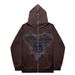 2024 Dark Butterfly Unisex Hoodie Gothic Couple Harajuku Oversized Zipper Sweatshirt_viptrois.com