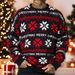 Loom Men's Clothing European And American Autumn Winter Christmas Jacquard Loose Drop Shoulder Long Sleeve Thin_viptrois.com