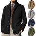 Pulse Foreign Trade Autumn Winter New European American Solid Color Long Sleeve Knitted Cardigan Cross-Border Coat Sweater Men_viptrois.com