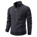 Pure 2025 Cross-Border Clothing European Size New Solid Color Thickened 's Stand Collar Half-Zip Slim Fit Knitted Sweater_viptrois.com