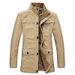 Men’s Slim-Fit Cotton Jacket – Lightweight, Breathable & Wind-Resistant Longline Coat With Stand Collar (Army Green/Khaki/Black, Casual Wear)_viptrois.com