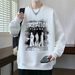 Trendy Oversized Pullover Hoodie For Teens - Casual Long Sleeve Graphic Sweatshirt For Boys (Black/White/Gray)_viptrois.com