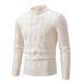 Trendy Oversized Sweater For Men - Vintage Cable Knit Design Pullover | Soft Polyester Blend | Machine Washable | Sizes (White/Black/Red/Khaki/Blue)_viptrois.com