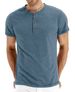 boy 2022 Summer Cross-Border Short Sleeve European And American Men's Henley Shirt Export T-Shirt Versatile Trendy Style_viptrois.com