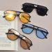Unisex Framed Sunglasses Uv Protection Women's Vintage Ocean Piece Twin-beam Rice Nail Aviator Sunglasses_viptrois.com