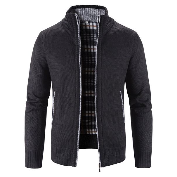 Pulse Special For Dropshipping Foreign Trade European American Men's Autumn And Winter Knitted Cardigan Plus Size Casual Stand_viptrois.com