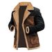 Pulse European And American Cross-Border Winter Men's Retro Suede Color Block Casual Jacket Warm Coat Outdoor_viptrois.com
