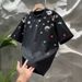 Men's Vintage Floral Embroidered T-Shirt, Retro Loose Fit Short Sleeve Tee, Couple Matching Summer Top_viptrois.com