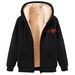 Men's Fleece Hooded Sweatshirt Winter Warm Pullover Fleece-Lined Jacket Casual Zipper Hoodie For Men_viptrois.com