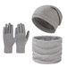 winter warm wool hat scarf gloves three piece set outdoor windproof adult knitted hat three piece set_viptrois.com