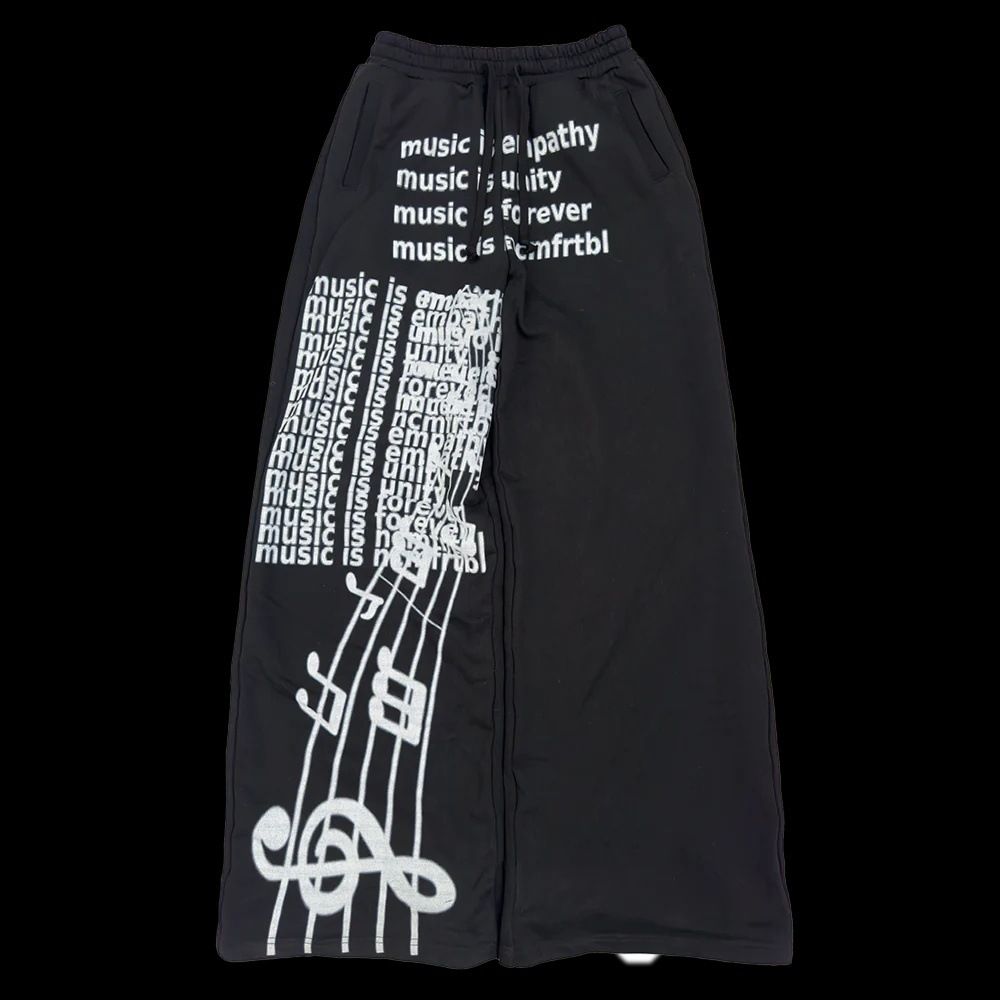 Men's Dark Print Hip Hop Kpop Street Dance Sweatpants European American Style Cross Border Casual Stretch Trousers_viptrois.com
