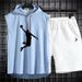 Men's Clothing New Sleeveless Vest Suit Men's Casual Hooded Hooded Suit Hip Hop Men's Sports Suit_viptrois.com