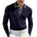 Premium Men's Long Sleeve Polo Shirt - Breathable & Stretchable Fabric, Comfort Fit, Multiple Colors For Casual & Sporty Style_viptrois.com
