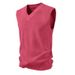 Men's Slim Fit V-Neck Sweater Vest, Solid Color Knit Sleeveless Pullover For Casual Layering Vests & Waistcoats_viptrois.com