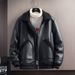 Men's Clothing Men's fur coat winter sheepskin leather jacket youth large size retro motorcycle leather jacket_viptrois.com