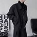 2025 Spring/Autumn New Loose Dark Style Design Wide Shoulder Flying Jacket For Men, Simple And Fashionable Flip Collar Short Long Sleeve Jacket_viptrois.com