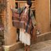 Sleeved tassel cape cape plus-size knitted cardigan ethnic cape woman_viptrois.com