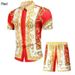 Men's Clothing Short-sleeved Court Retro Digital 3D Printed Shirt Shorts Suit_viptrois.com