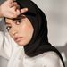Unisex Muslim solid color Modal roll border mercerized cotton long turban covering scarf_viptrois.com