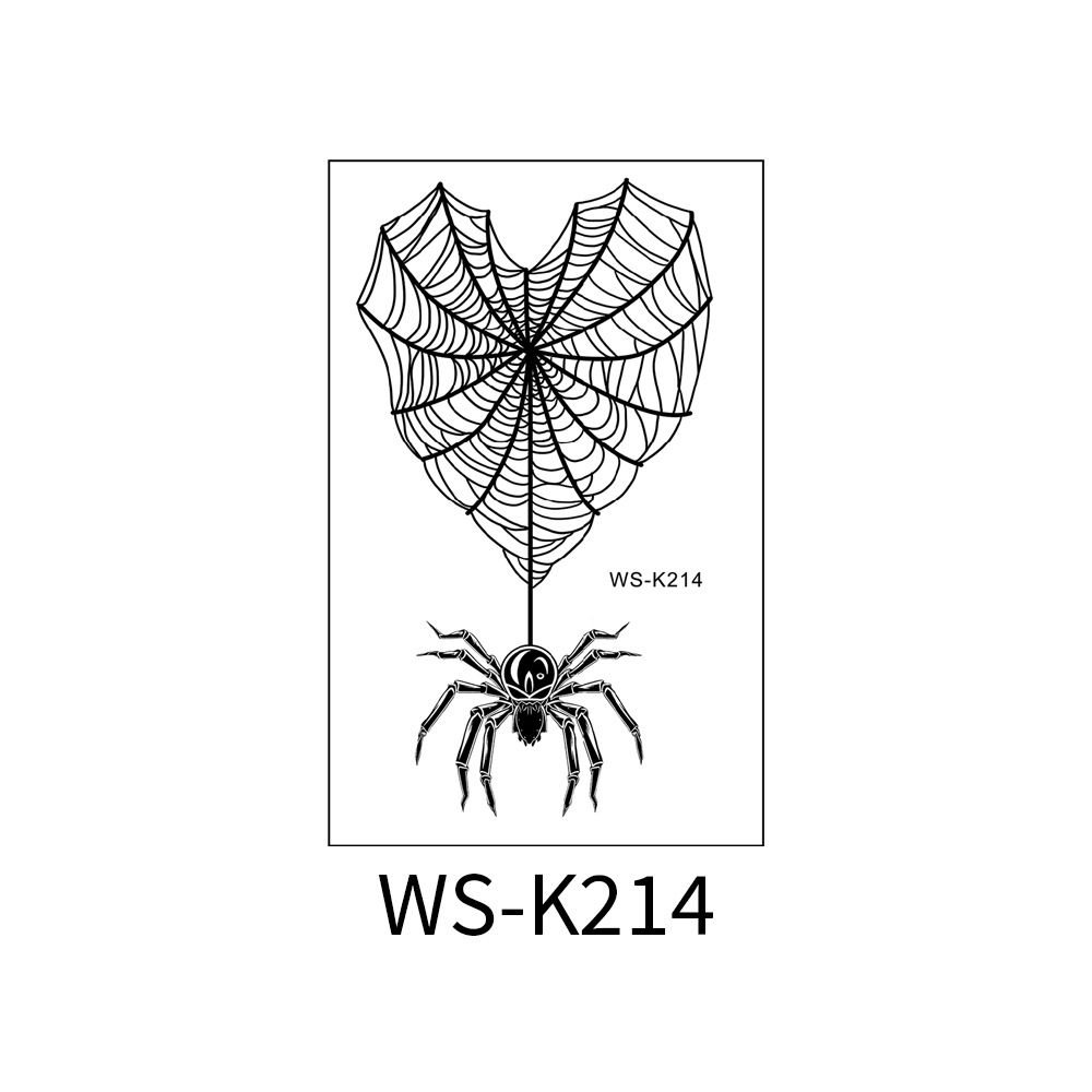 Body Art Waterproof Sweat Simulation Three Dimensional Spider Tattoo Stickers Spider Web Halloween Tattoo Stickers_viptrois.com