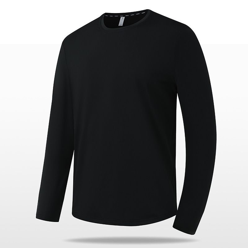 Men's Winter Performance Long Sleeve T-Shirt – High-Stretch & Warm Stand Collar Running & Hiking Top (Black, Dark Gray, Khaki, EU Sizing M-5XL)_viptrois.com