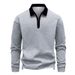 Men’s Zip-Neck Sweatshirt – Korean-Inspired Oversized Pullover With Stand Collar (Black/Navy/Beige/Grey)_viptrois.com