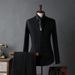 Men's Clothing Slim Fit Stripe Suit Set Formal Wedding Business Office Blazer & Pants, Groom & Groomsmen Attire (Jacket + Vest + Pants Options)_viptrois.com