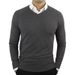 Loom New Cross-Border European And American Autumn Winter V-Neck Sweater Men's Knitted Top Solid Color Foreign Trade_viptrois.com