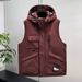 Men’s Plus Size Hooded Vest Jacket – Sleeveless Winter Coat With Multi-Pockets, Warm & Comfortable (Black/Brown, 4XL-11XL, Up To 380 Lbs)_viptrois.com