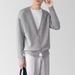 Men's Korean-Style Knit Cardigan – Slim Fit Casual Sweater (Black/White/Khaki, Lightweight Versatile Layering)_viptrois.com