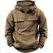 "Retro Men's Hooded Sweatshirt – Oversized Fit With Leather Patch Pockets (Navy/Black/Army Green/Khaki, S-XXL)"_viptrois.com
