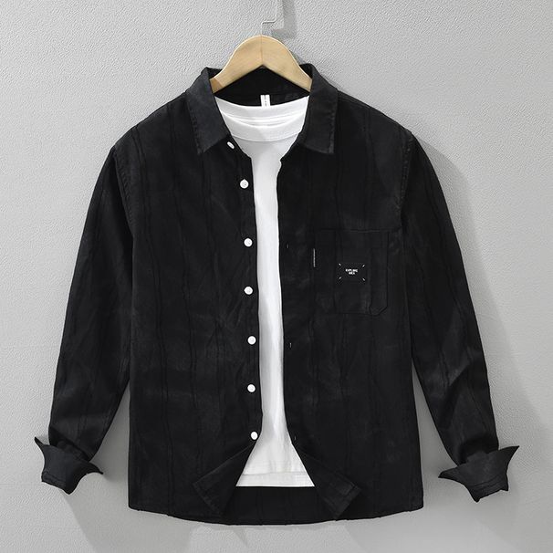 Retro Striped Long Sleeved Shirt For Men, Fashionable And Versatile, Artistic And Casual Loose Top_viptrois.com