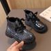child's shoes Shiny leather fashion Doc Martens Korean version of the low-cut all-over ankle boots_viptrois.com