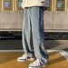 Men's Clothing High Street Jeans Autumn Fashion Sense Side Row Plaid Straight Pants Design Sense Trendy Plaid Wide Leg_viptrois.com
